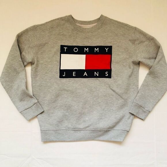 Tommy Hilfiger Big Logo cropped sweatshirt Size Medium - Picture 3 of 4
